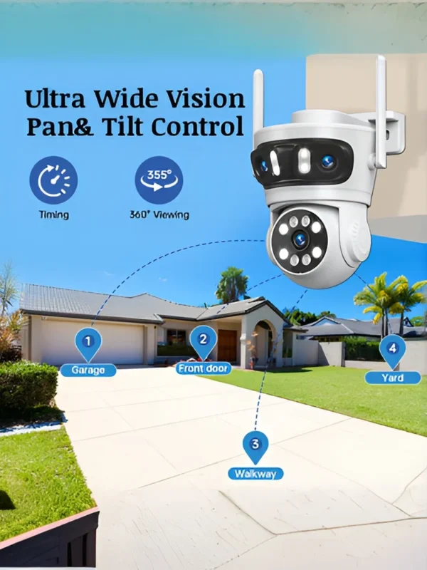 PTZ Wifi Camera Triple Lens Wireless Outdoor Surveillance Camera IP65 Waterproof Color Night Vision Human Detection - Image 7
