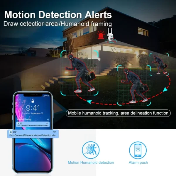 PTZ WIFI IP Camera CCTV Surveillance Two-Way Voice 4X Zoom Night Full Color Wireless Camera Audio Security - Image 6