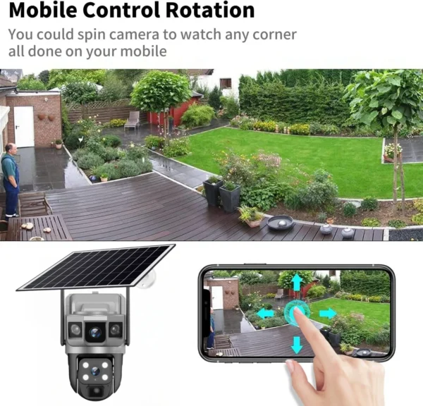 For Outdoor Camera Battery CCTV Monitor 4G SIM Card Wireless Network IP Security Pet Camera Motion Detection 3 Screen PTZ Camera - Image 3