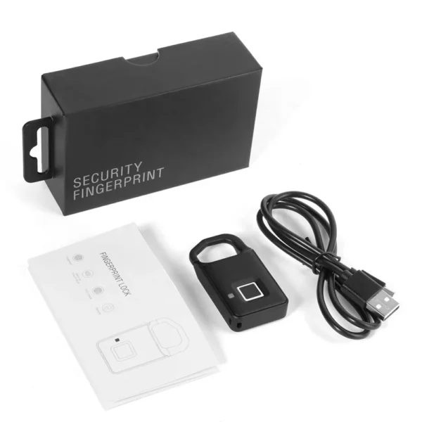 2021 New Product Fingerprint Lock USB Rechargeable Smart Keyless Anti Theft Padlock Suitcase Door Lock Burglar Security Padlock - Image 2